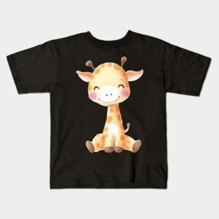 Cute Baby Giraffe Kids T-Shirt